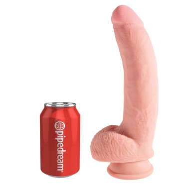 King Cock Plus - Realistyczne Dildo Z Jądrami I Przyssawką 25 CM Jasny Kolor Skóry